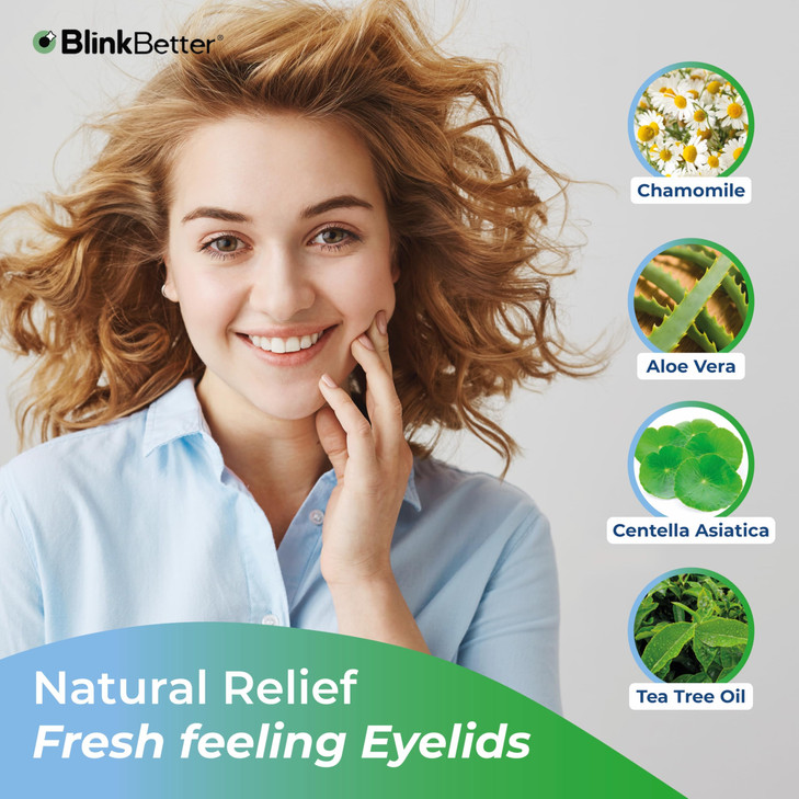 BlinkBetter Tea Tree Oil Eyelid Wipes- 60 (Pack of 3) Natural Blepharitis, MGD & Dry Eye Relief Wipes | Cleansing, Soothing, Dual-Textured, Triple Mo
