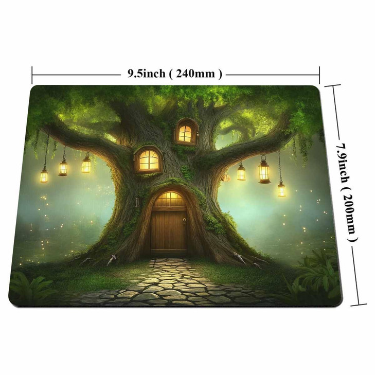 Smooffly Gaming Mouse Pad Custom,Fantasy Tree House Personality Gaming Mouse Pad