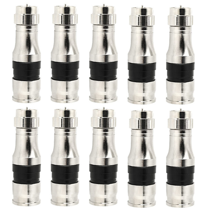 MOOKEERF RG11 Connectors 10 Pack,F Type Connectors,RG11 Coax Cable Compression Fitting with Weather Seal O Ring