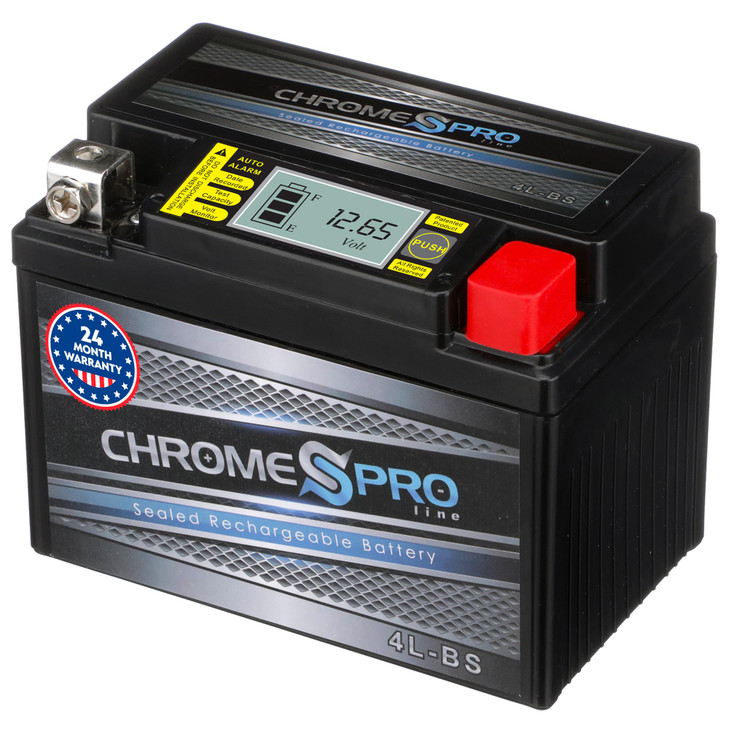 Chrome Pro iGel YTX4L-BS Maintenance-Free, LCD Display, 50CCA, 12V 3Ah Battery Replacement for ATV, Motorcycle, Jet Skis, Scooter, UTV, and More - Nu