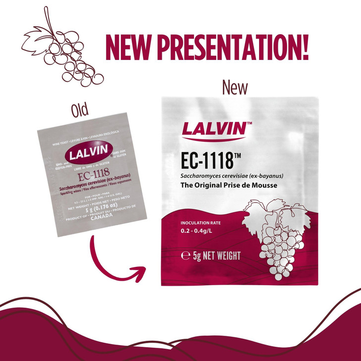 Lalvin EC-1118 Wine Yeast (10 Pack) - Champagne Yeast - Make Wine Cider Mead Kombucha At Home - 5 g Sachets - Saccharomyces cerevisiae - Sold by CAPY
