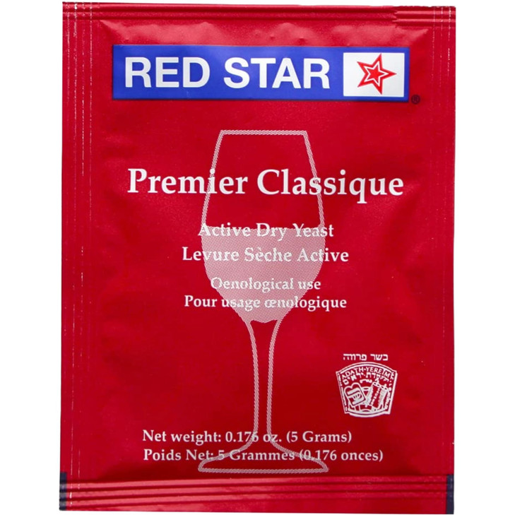 Red Star Premier Classique Wine Yeast (10 Pack) - Great for Making Wine Cider Mead Kombucha at Home - 5 g Sachets - Saccharomyces cerevisiae - Sold b