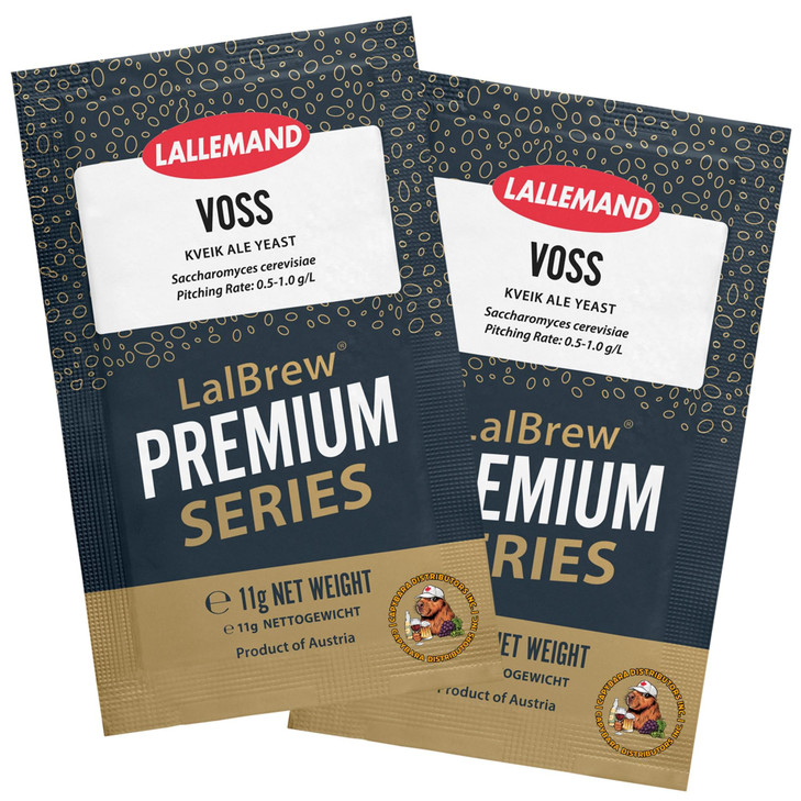 LalBrew VOSS Kveik Brewing Yeast (2 Pack) - Kveik Ale Yeast - Make Beer At Home - 11 g Sachets - Saccharomyces cerevisiae - Sold by CAPYBARA Distribu