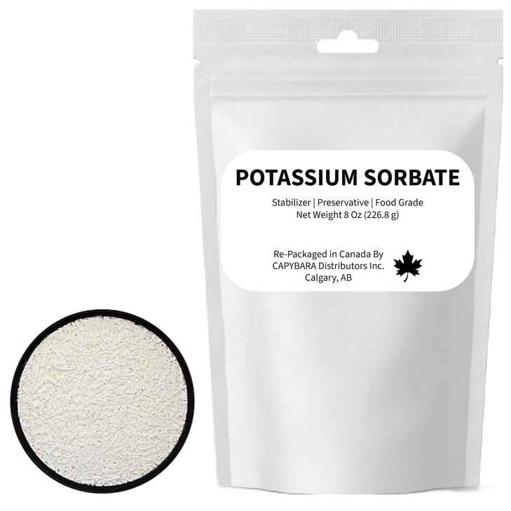 Potassium Sorbate Food Grade - 8 Oz (226.8 g) - Preservative Stabilizer for Winemaking Brewing Cider Mead Kombucha Soft Drinks Baking Cooking - Sold