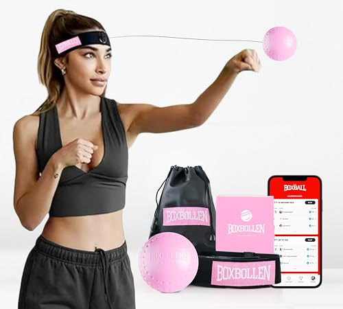 Boxbollen® Boxing Reflex Ball - Celebrity-Endorsed Home Workout Game - App-Connected Punch Counter - Hand Eye Coordination Training Ball - Christmas