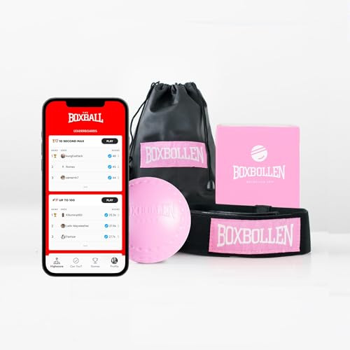 Boxbollen® Boxing Reflex Ball - Celebrity-Endorsed Home Workout Game - App-Connected Punch Counter - Hand Eye Coordination Training Ball - Christmas