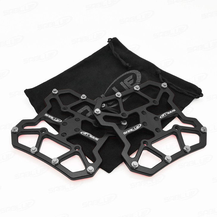 SABLUE Universal Clipless to Platform Adapters Cleats Pedal for SPD Shimano Speedplay Bike Cycle (L-Black)