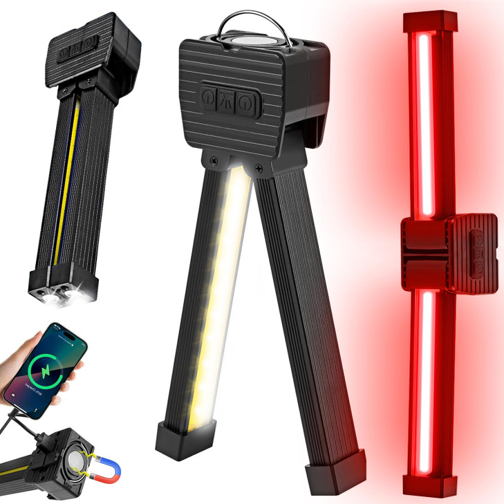 YETHKE Gym Lamp, Portable Gym Lighting for Posing, Magnetic Work Light Rechargeable, Gift for Men/Women, 180° Rotate Foldable with Hang Hook Camping
