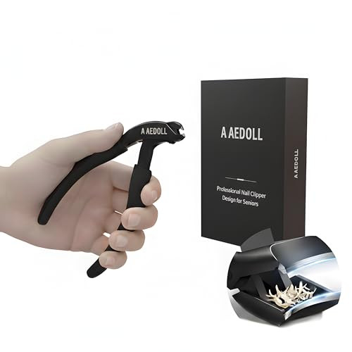 [A AEDOLL] Upgraded Toenail Clippers for Seniors, Ergonomic Design, Long Handled Nail Clippers for Man and Woman, Heavy Duty Thick Toenail Trimmer, F