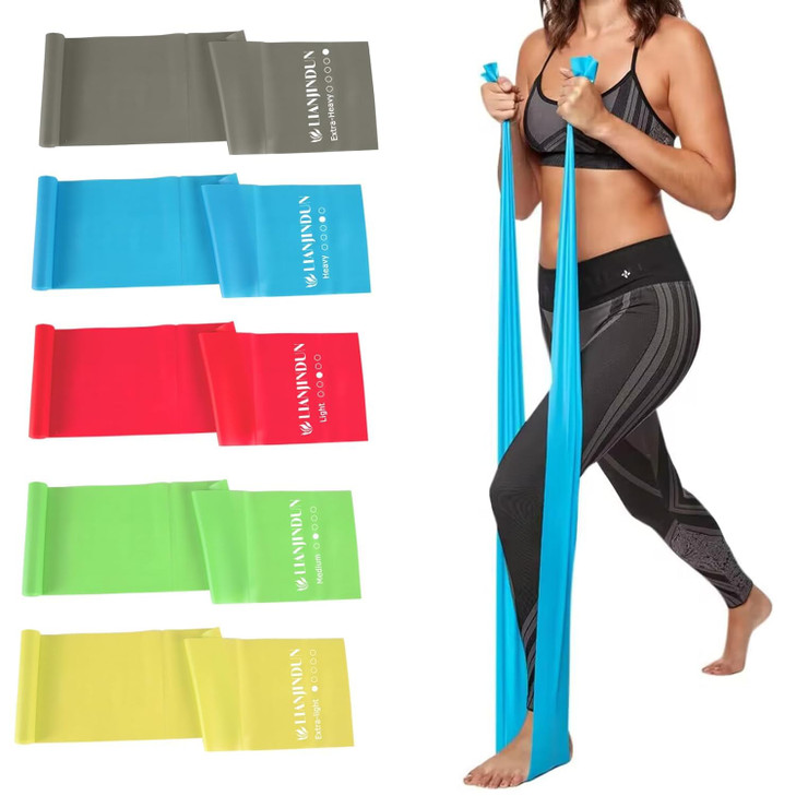Lianjindun 5 Pcs Professional Resistance Bands. Latex-Free, Pilates Band, Work Out Bands, Stretch Bands for Working Out Women or Men, Exercise Bands