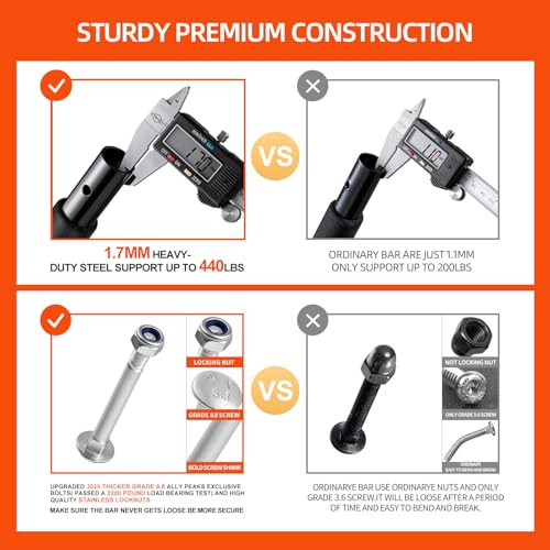 ALLY PEAKS Pull Up Bar Thickened Steel Pipe Super Heavy Duty Steel Frame Upper Workout Bar| Multi-Grip Strength for Doorway | Indoor Chin-Up Bar Fitn