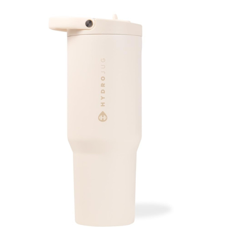 HydroJug Sport - Stainless Steel Tumbler with Straw, Vacuum Insulated, 32oz Leakproof Water Bottle, Ergonomic Design, Reusable, Dishwasher Safe, Rubb