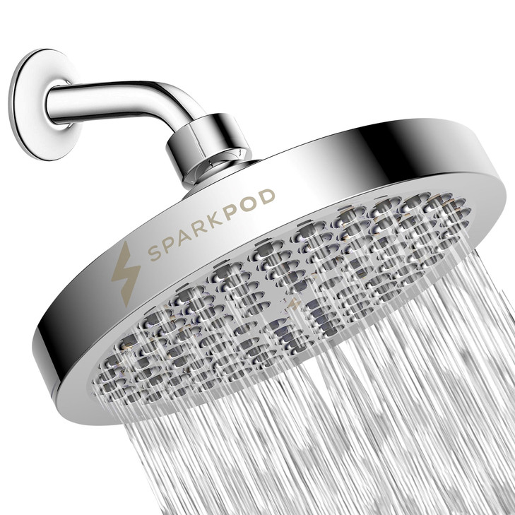 SparkPod Shower Head - High Pressure Rain - Premium Quality Luxury Design - Easy Clean Adjustable Replacement for Your Bathroom Shower Heads (Luxury
