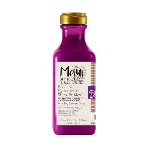Maui Moisture Heal & Hydrate + Shea Butter Conditioner to Repair & Deeply Moisturize Tight Curly Hair with Coconut & Macademia Oils, Vegan, Silicone,