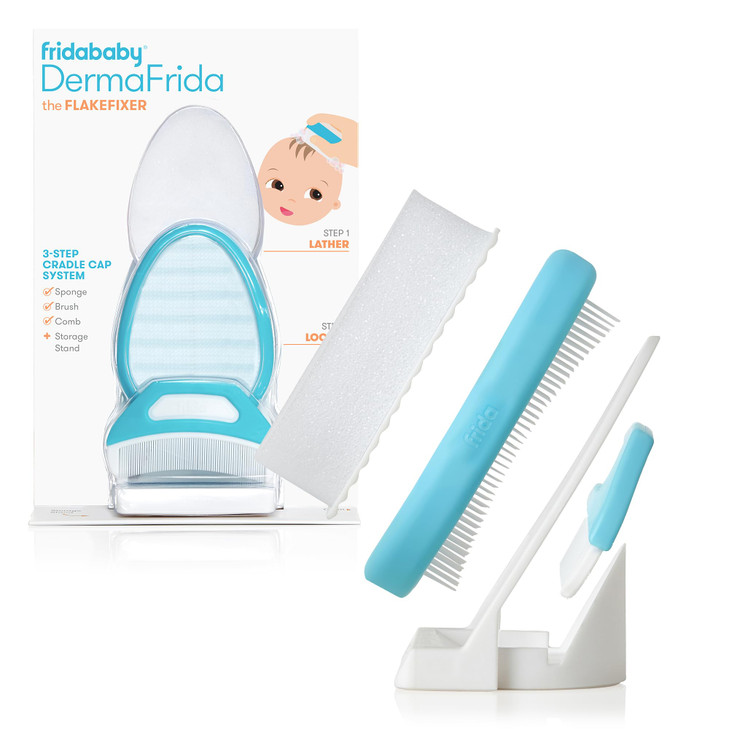 Frida Baby The 3-Step Cradle Cap System, DermaFrida The FlakeFixer, Sponge