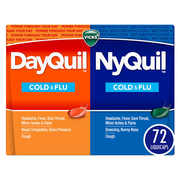 Vicks DayQuil & NyQuil Co-Pack, Cold & Flu Medicine, Powerful Multi-Symptom