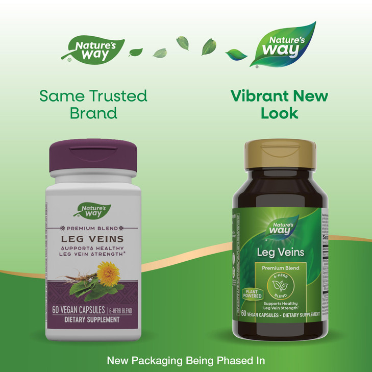 Nature's Way Leg Veins, Supports Healthy Leg Vein Strength*, 6-Herb Blend, Horse