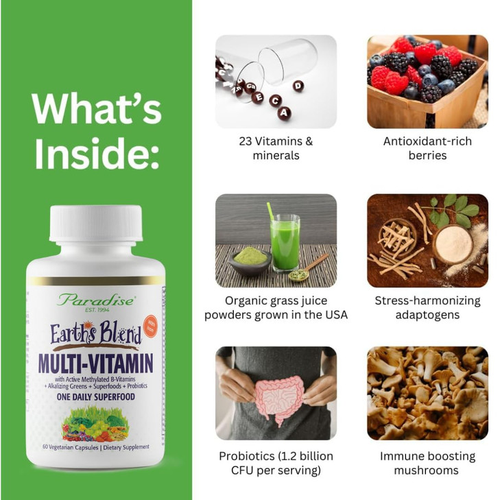 Paradise Herbs Earth's Blend Women's Once Daily Multivitamin with Iron, 48