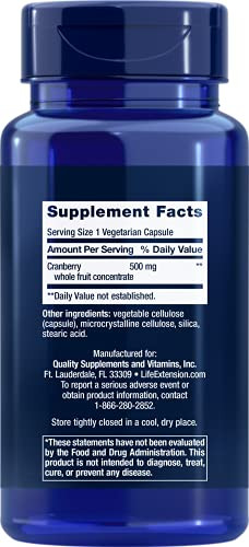 Life Extension Cran-Max, 500 mg, cranberry whole fruit concentrate, promotes
