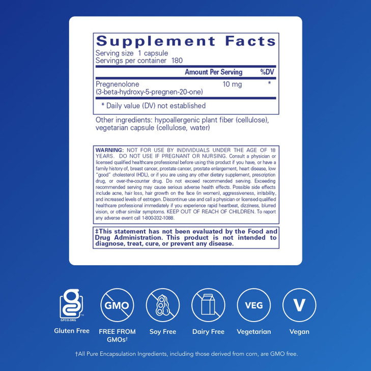 Pure Encapsulations Pregnenolone 10 mg - Support Memory & Hormone Balance*