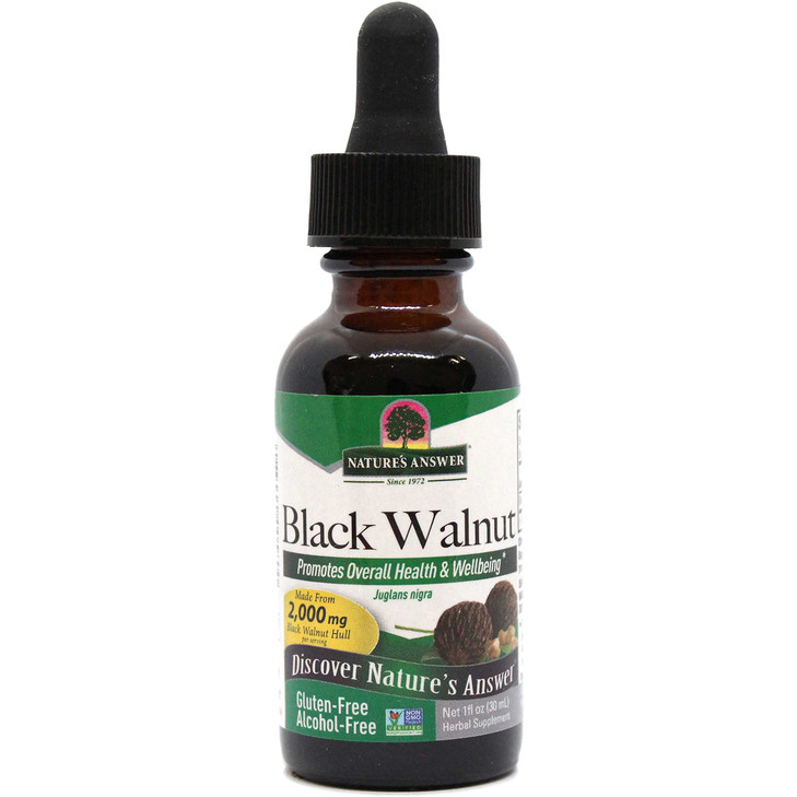 Nature's Answer Alcohol-Free Black Walnut Extract Green Hulls, 1-Fluid Ounce