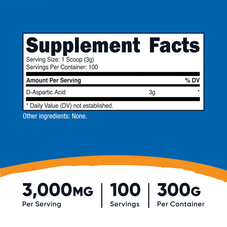 Nutricost D-Aspartic Acid (DAA) Powder 300G - Pure D Aspartic Acid