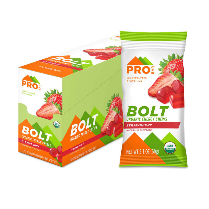 PROBAR - Bolt Organic Energy Chews, Strawberry, Non-GMO,