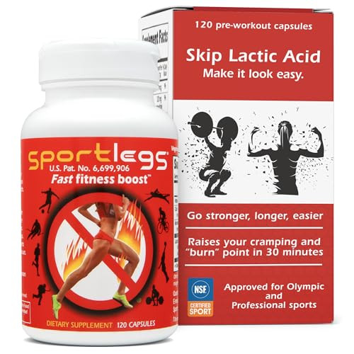 SPORTLEGS Fast Fitness Boost Pre Workout for Men and Women, Lactic Acid