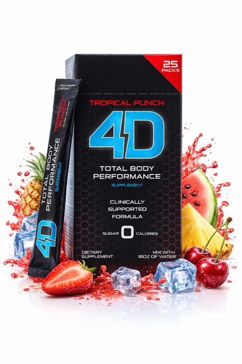 4D - Tropical Punch 25 Unit Box- Vitamins & Energy Powder Packets