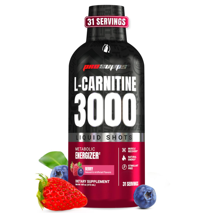 ProSupps L-Carnitine Liquid 3000, Stimulant-Free Liquid Shots for Men & Women