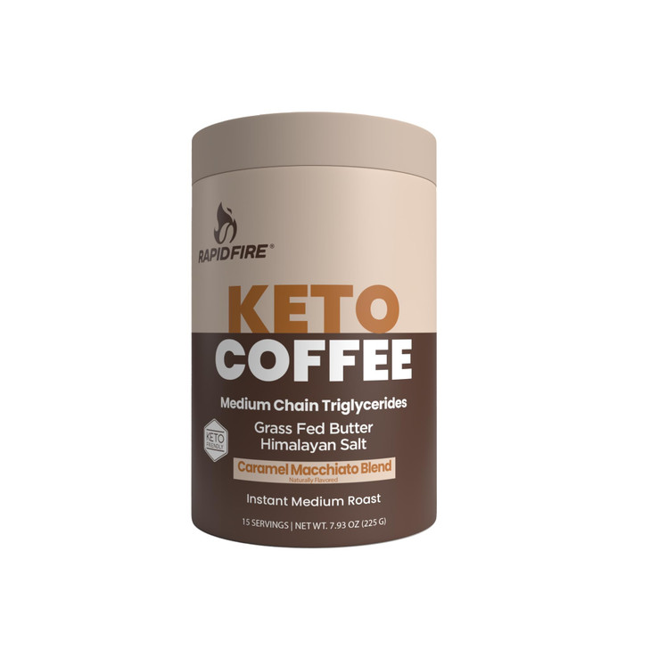 Rapidfire Keto Coffee Instant Coffee Mix, Caramel Macchiato Flavor, 7.93 Ounce