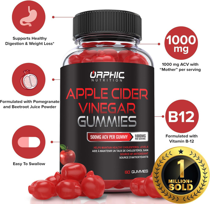ORPHIC NUTRITION Apple Cider Vinegar Gummies - 1000mg