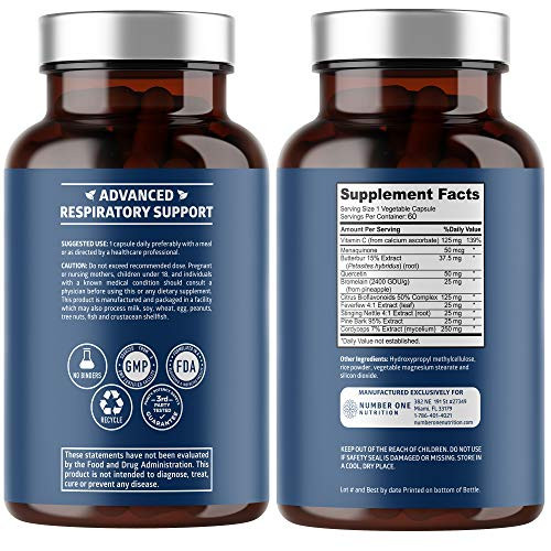 Number One Nutrition N1N Premium Lung Support Supplement [10 Potent Ingredients]