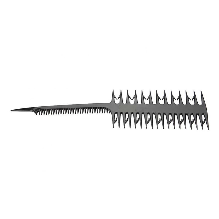Highlighting Comb, Double-Sided, Dyed Hair Comb for DIY Hair Salon Bath, Black