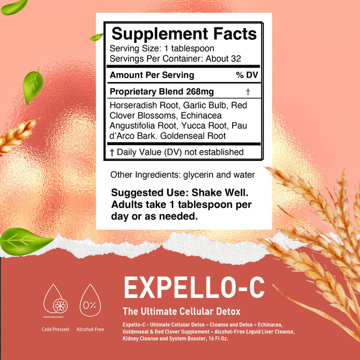 Liquid Herbal Detox 16oz - Lymphatic Cleanse & Immune Support
