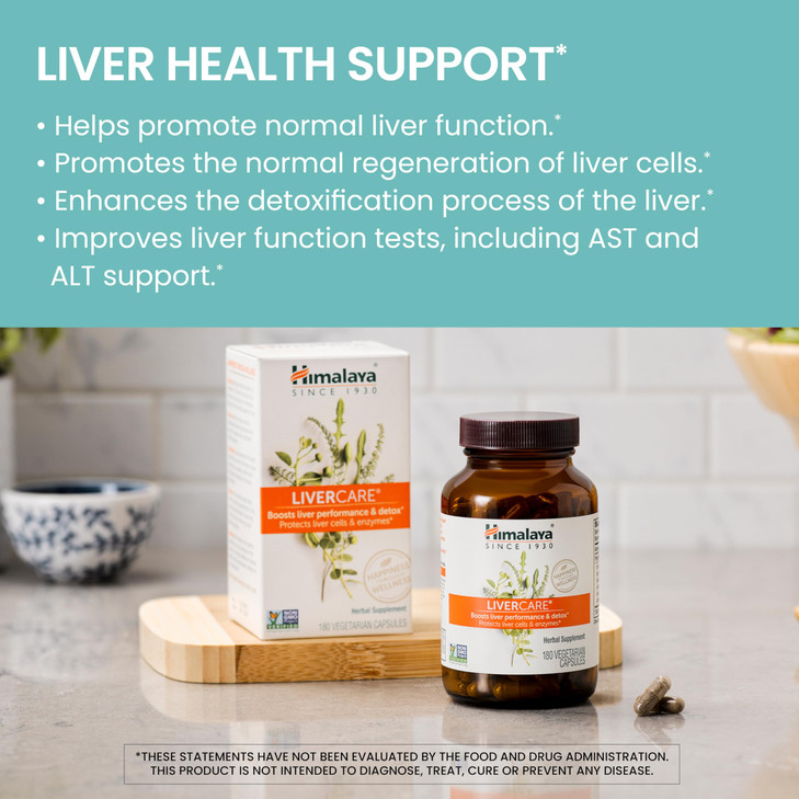 Himalaya LiverCare for Total Liver Support, Cleanse and Detox, Protects Cells &