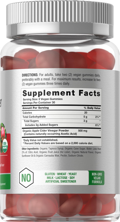 Horbäach Organic Apple Cider Vinegar Gummies - 60 Gummies