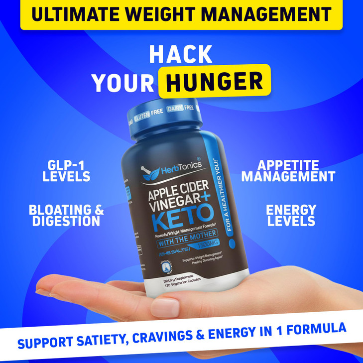 Herbtonics Apple Cider Vinegar + Keto BHB Capsules