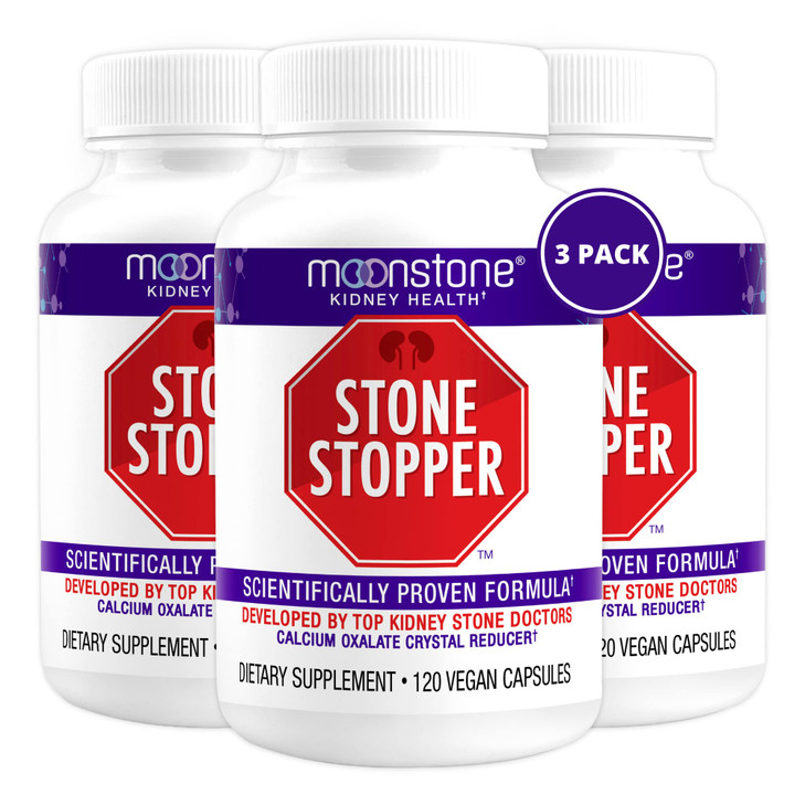 Moonstone Stone Stopper Capsules, Kidney Stone Prevention, Calcium Oxalate