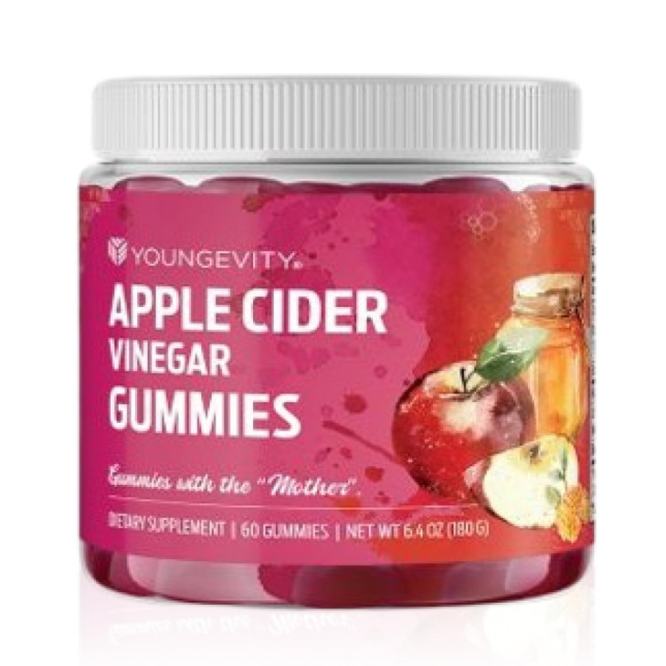 Youngevity Apple Cider Vinegar Gummies 500mg w/Raw ACV from The Mother, Detox