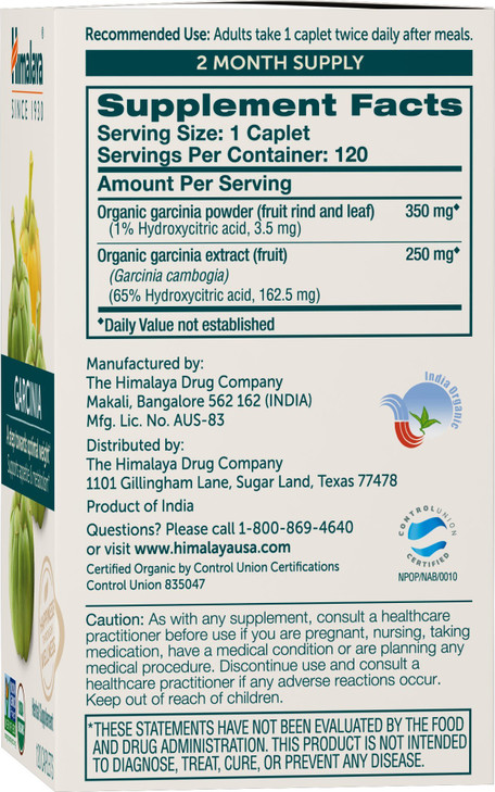 Himalaya Organic Garcinia Cambogia Herbal Supplement, Appetite Support, Lipid
