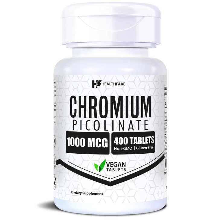 HealthFare Chromium Picolinate 1000mcg - 400 Vegan Tablets