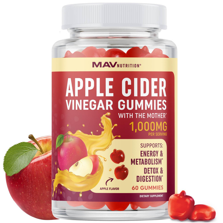 Organic Apple Cider Vinegar Gummies for Digestion, Detox & Healthy Immune