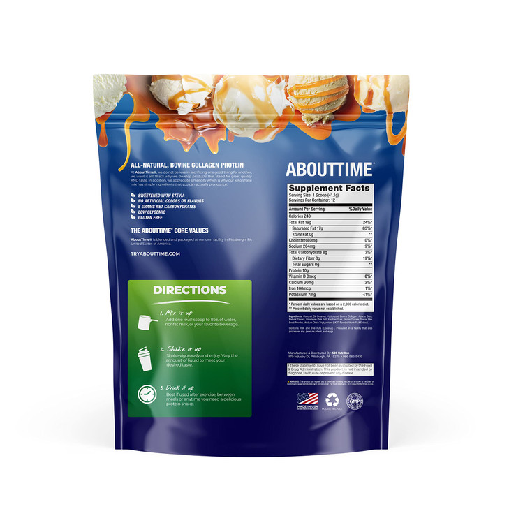 About Time Keto Shake with Bovine Collagen Protein + MCTs from Coconuts