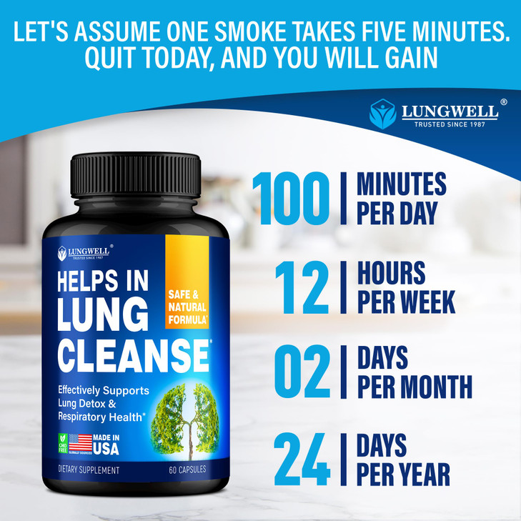 Quit Smoking Aid for Lung Cleanse & Support - Lung Detox for Smokers