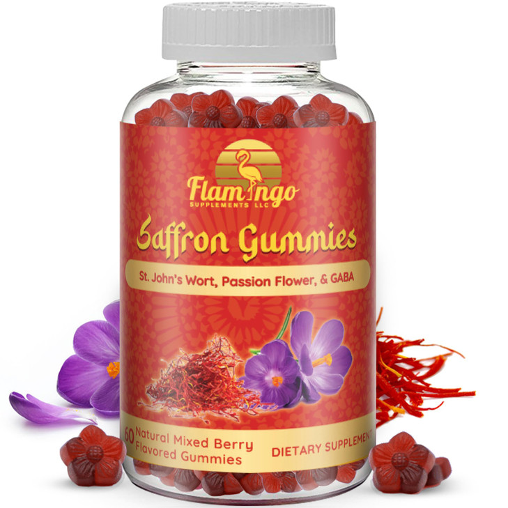 Saffron Extract Gummies-Sugar Free Saffron Supplement Enhanced with GABA, Saint