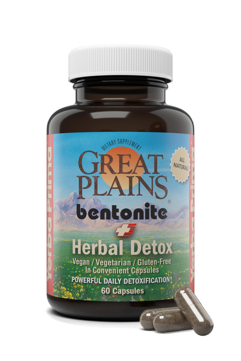 Yerba Prima Bentonite Clay Plus Herbal Detox - 60 Veggie Capsules