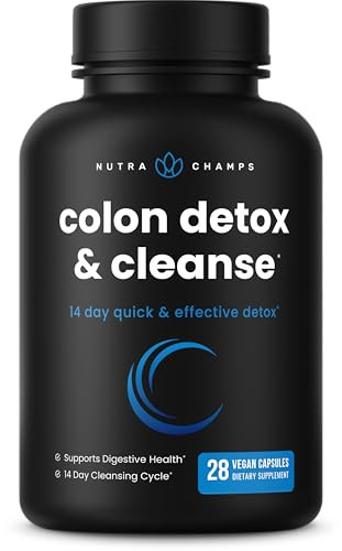 NutraChamps Colon Cleanse & Detox for Weight Loss [14 Day Quick Cleanser] Safe &