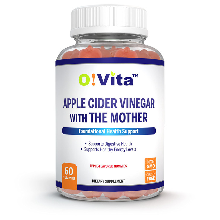 O!VITA Apple Cider Vinegar Gummies with The Mother, Gluten Free, Vegan, Made