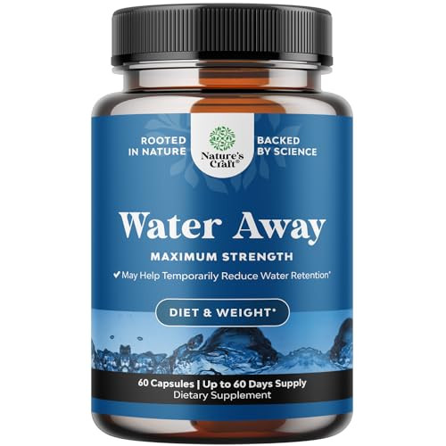 Natural Diuretic Water Away Pills Vitamin B6 Potassium & Dandelion Root Extract